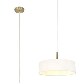 DK0709  Baymont 45cm 3 Light Pendant Antique Brass, White